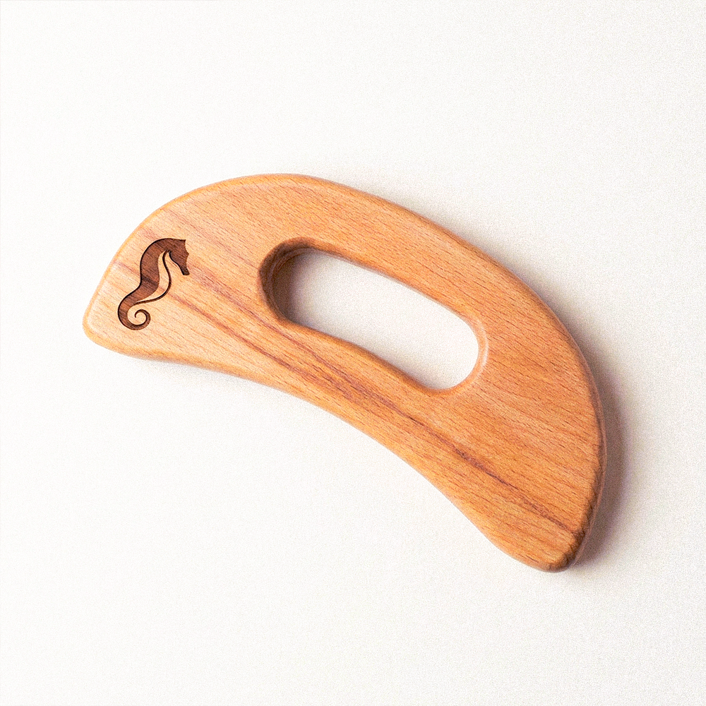 Ay Şekli Ahşap Masaj Aleti | Lenf Drenajı ve Selülit Masajı