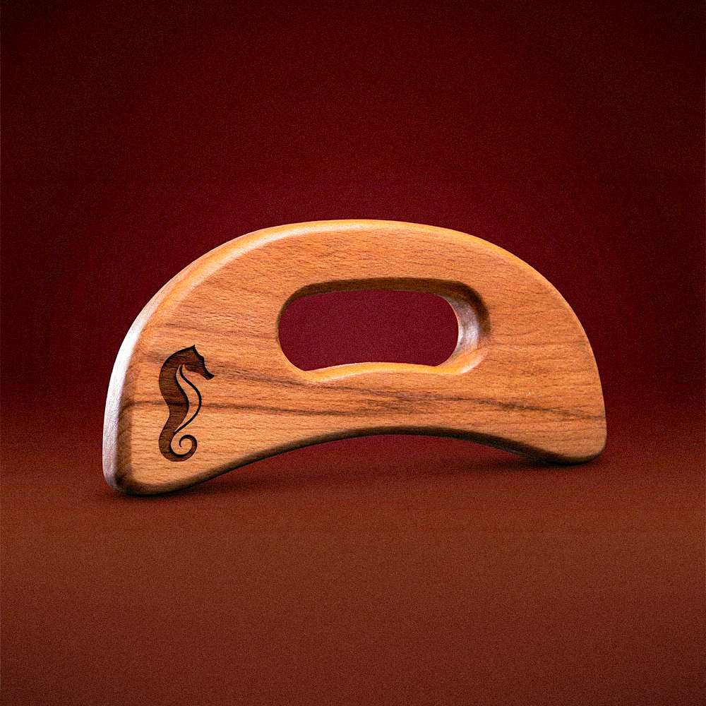 Ay Şekli Ahşap Masaj Aleti | Lenf Drenajı ve Selülit Masajı